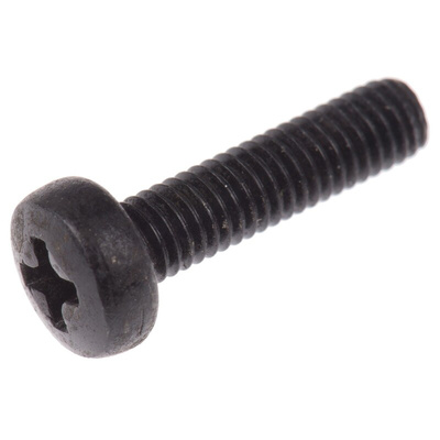 RS PRO Pozidriv Pan Steel Machine Screws DIN 7985, M3x12mm
