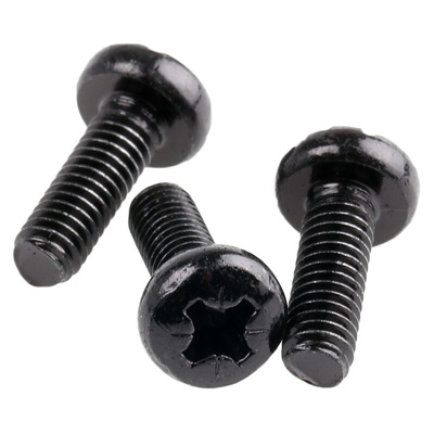 RS PRO Pozidriv Pan Steel Machine Screws DIN 7985Z, M4x12mm
