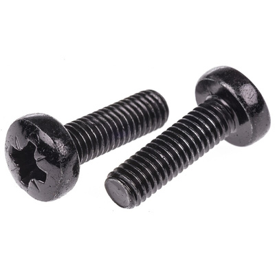 RS PRO Pozidriv Pan Steel Machine Screws DIN 7985, M6x20mm