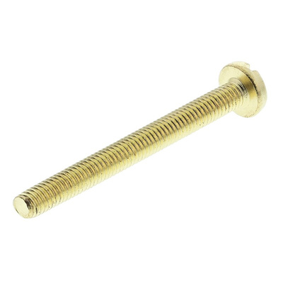 RS PRO Slot Pan Brass Machine Screws DIN 85, M3x30mm