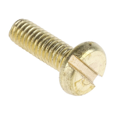 RS PRO Slot Pan Brass Machine Screws DIN 85, M4x12mm