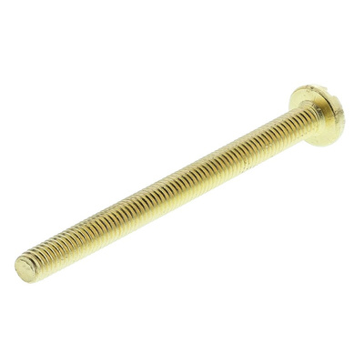 RS PRO Slot Pan Brass Machine Screws DIN 85, M4x50mm