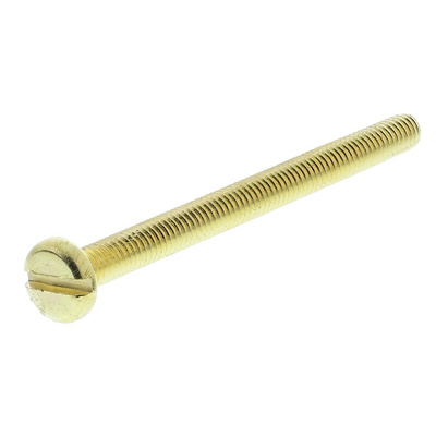 RS PRO Slot Pan Brass Machine Screws DIN 85, M4x50mm