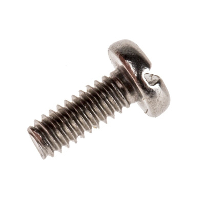 RS PRO Slot Pan A2 304 Stainless Steel Machine Screws DIN 85, M2x3mm