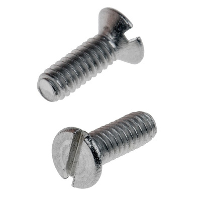 RS PRO Slot Countersunk A2 304 Stainless Steel Machine Screws DIN 963, M2x6mm
