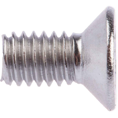 RS PRO Pozidriv Countersunk A2 304 Stainless Steel Machine Screws DIN 965, M4x8mm