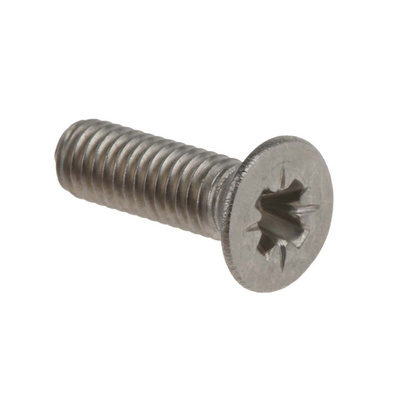 RS PRO Pozidriv Countersunk A4 316 Stainless Steel Machine Screws DIN 965, M3x10mm