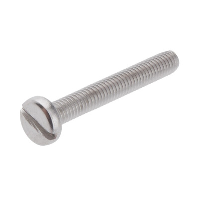 RS PRO Slot Pan A2 304 Stainless Steel Machine Screws DIN 85, M4x30mm