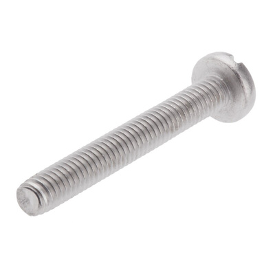 RS PRO Slot Pan A2 304 Stainless Steel Machine Screws DIN 85, M4x30mm