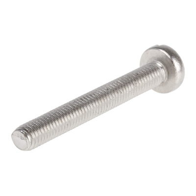 RS PRO Slot Pan A2 304 Stainless Steel Machine Screws DIN 85, M5x40mm