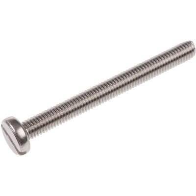 RS PRO Slot Pan A2 304 Stainless Steel Machine Screws DIN 85, M5x50mm