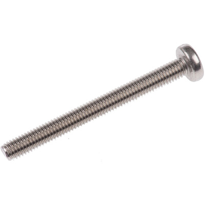 RS PRO Slot Pan A2 304 Stainless Steel Machine Screws DIN 85, M5x50mm