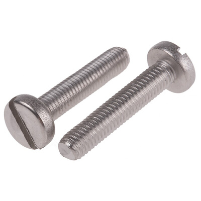 RS PRO Slot Pan A2 304 Stainless Steel Machine Screw DIN 85, M8x40mm
