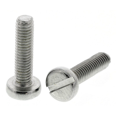 RS PRO Slot Pan A4 316 Stainless Steel Machine Screws DIN 85, M3x12mm