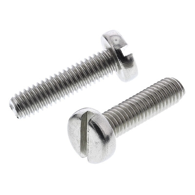 RS PRO Slot Pan A4 316 Stainless Steel Machine Screws DIN 85, M4x16mm