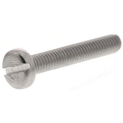 RS PRO Slot Pan A4 316 Stainless Steel Machine Screws DIN 85, M4x25mm
