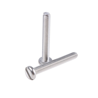RS PRO Slot Pan A4 316 Stainless Steel Machine Screws DIN 85, M4x30mm