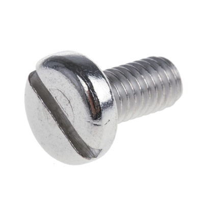 RS PRO Slot Pan A4 316 Stainless Steel Machine Screws DIN 85, M6x12mm