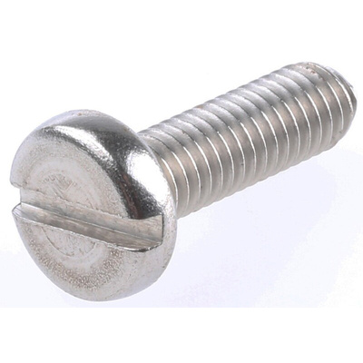 RS PRO Slot Pan A4 316 Stainless Steel Machine Screws DIN 85, M6x20mm