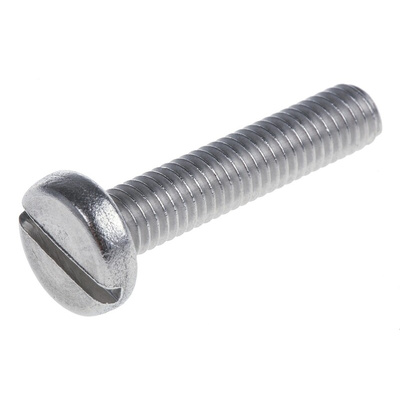 RS PRO Slot Pan A4 316 Stainless Steel Machine Screws DIN 85, M6x30mm