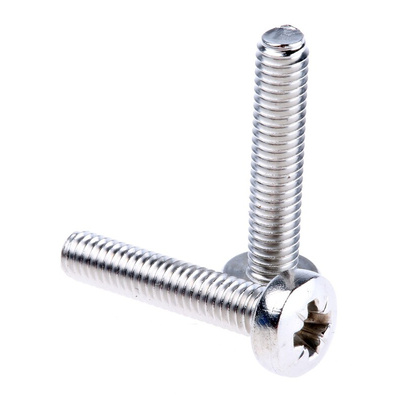 RS PRO Pozidriv Pan A4 316 Stainless Steel Machine Screws DIN 7985, M4x20mm