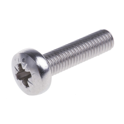 RS PRO Pozidriv Pan A4 316 Stainless Steel Machine Screws DIN 7985, M5x20mm