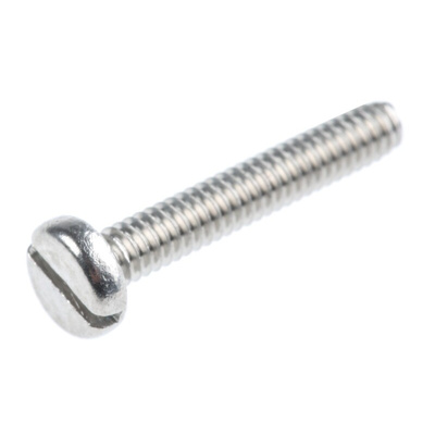 RS PRO Slot Pan A2 304 Stainless Steel Machine Screws DIN 85, M2x12mm