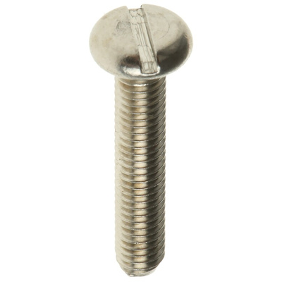 RS PRO Slot Pan A2 304 Stainless Steel Machine Screws DIN 85, M3x16mm
