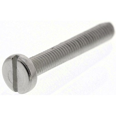 RS PRO Slot Pan A2 304 Stainless Steel Machine Screws DIN 85, M3x20mm