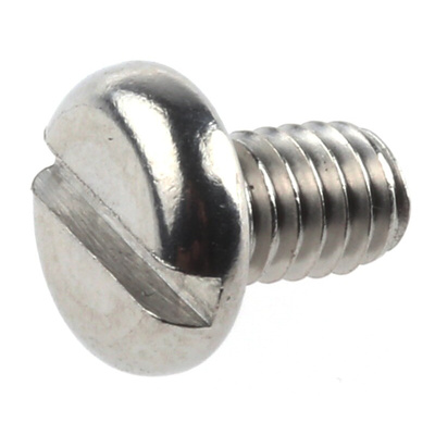 RS PRO Slot Pan A2 304 Stainless Steel Machine Screws DIN 85, M4x6mm