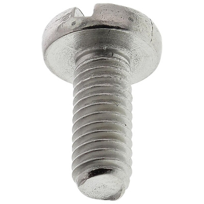 RS PRO Slot Pan A2 304 Stainless Steel Machine Screws DIN 85, M4x10mm