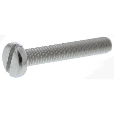 RS PRO Slot Pan A2 304 Stainless Steel Machine Screws DIN 85, M4x25mm
