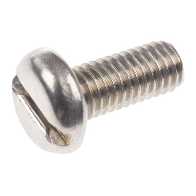 RS PRO Slot Pan A2 304 Stainless Steel Machine Screws DIN 85, M5x12mm