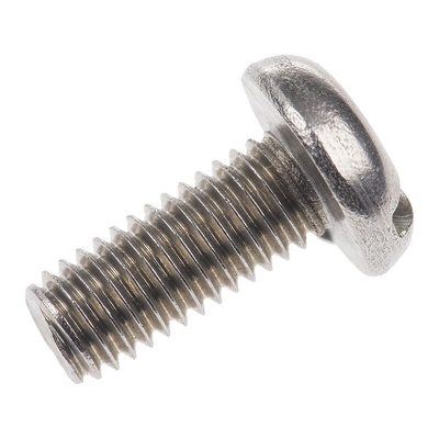 RS PRO Slot Pan A2 304 Stainless Steel Machine Screws DIN 85, M5x12mm