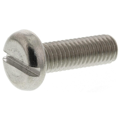 RS PRO Slot Pan A2 304 Stainless Steel Machine Screws DIN 85, M5x16mm