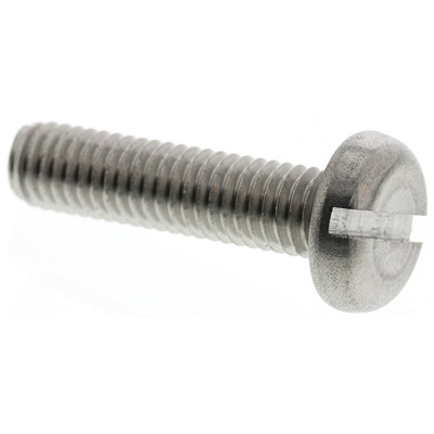 RS PRO Slot Pan A2 304 Stainless Steel Machine Screws DIN 85, M5x20mm