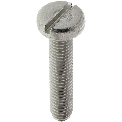 RS PRO Slot Pan A2 304 Stainless Steel Machine Screws DIN 85, M5x25mm