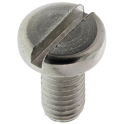 RS PRO Slot Pan A2 304 Stainless Steel Machine Screws DIN 85, M6x12mm