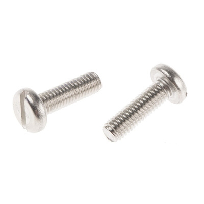 RS PRO Slot Pan A2 304 Stainless Steel Machine Screws DIN 85, M6x20mm