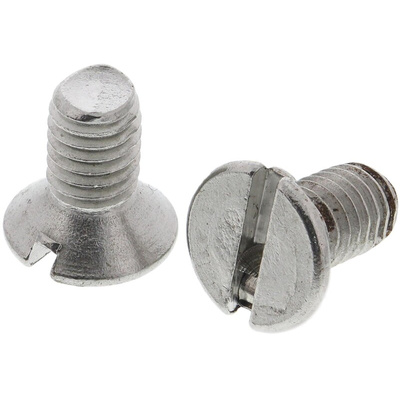 RS PRO Slot Countersunk A2 304 Stainless Steel Machine Screws DIN 963, M3x6mm