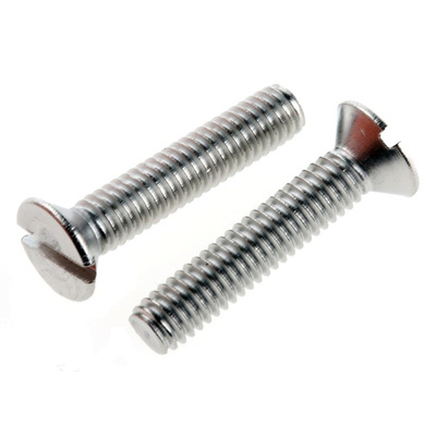 RS PRO Slot Countersunk A2 304 Stainless Steel Machine Screws DIN 963, M4x20mm