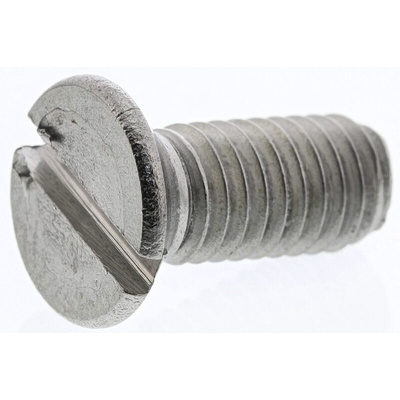 RS PRO Slot Countersunk A2 304 Stainless Steel Machine Screws DIN 963, M5x12mm