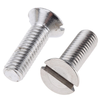 RS PRO Slot Countersunk A2 304 Stainless Steel Machine Screws DIN 963, M6x20mm