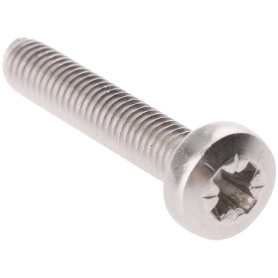 RS PRO Pozidriv Pan A2 304 Stainless Steel Machine Screws DIN 7985, M3x16mm