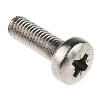 RS PRO Pozidriv Pan A2 304 Stainless Steel Machine Screws DIN 7985, M5x16mm