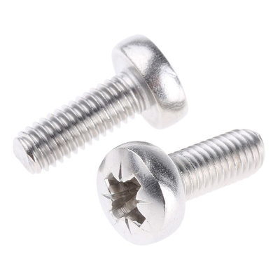 RS PRO Pozidriv Pan A2 304 Stainless Steel Machine Screws DIN 7985Z, M6x16mm