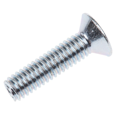 RS PRO Pozidriv Countersunk Steel Machine Screws DIN 965, M4x16mm