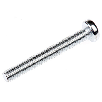 RS PRO Pozidriv Pan Steel Machine Screws DIN 7985, M5x40mm
