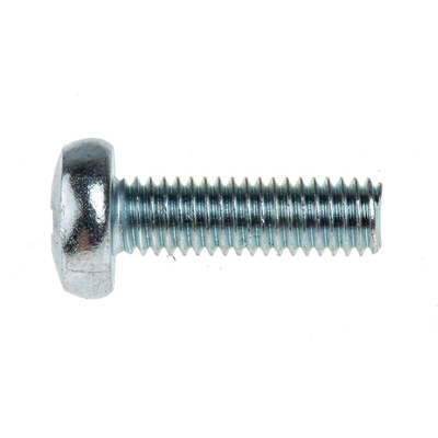 RS PRO Pozidriv Pan Steel Machine Screws DIN 7985, M6x20mm