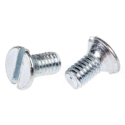 RS PRO Slot Countersunk Steel Machine Screws DIN 963, M3x6mm